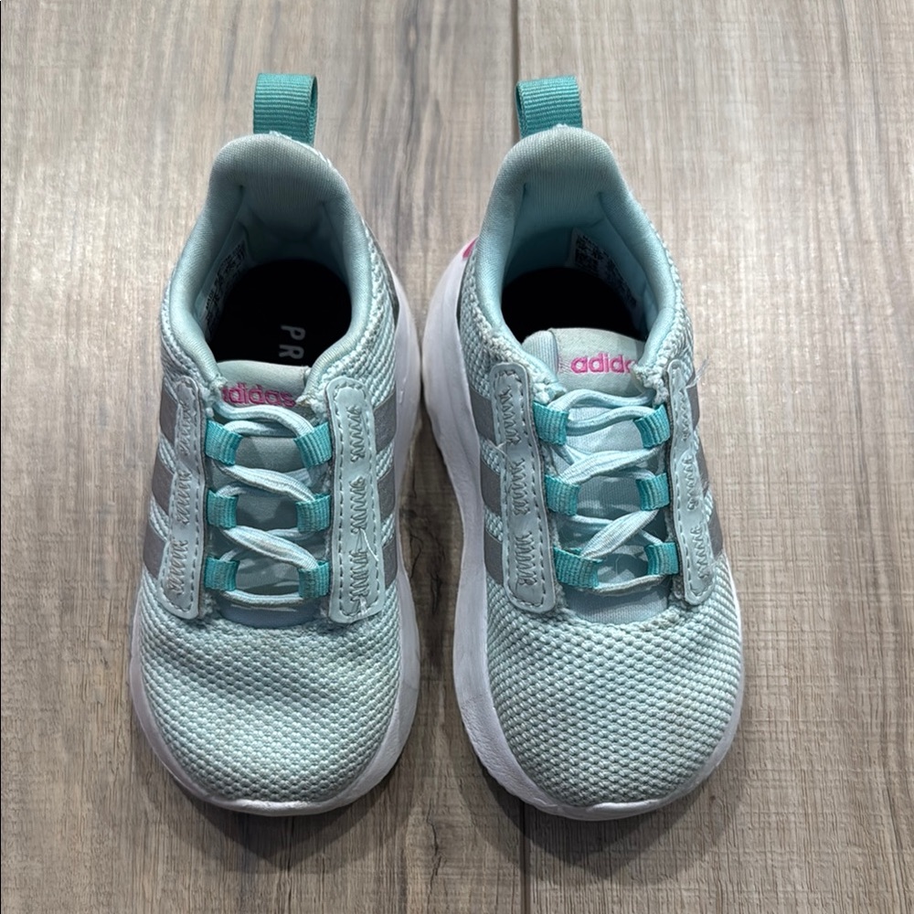 Adidas Blue and White Sneakers with Breathable Mesh
